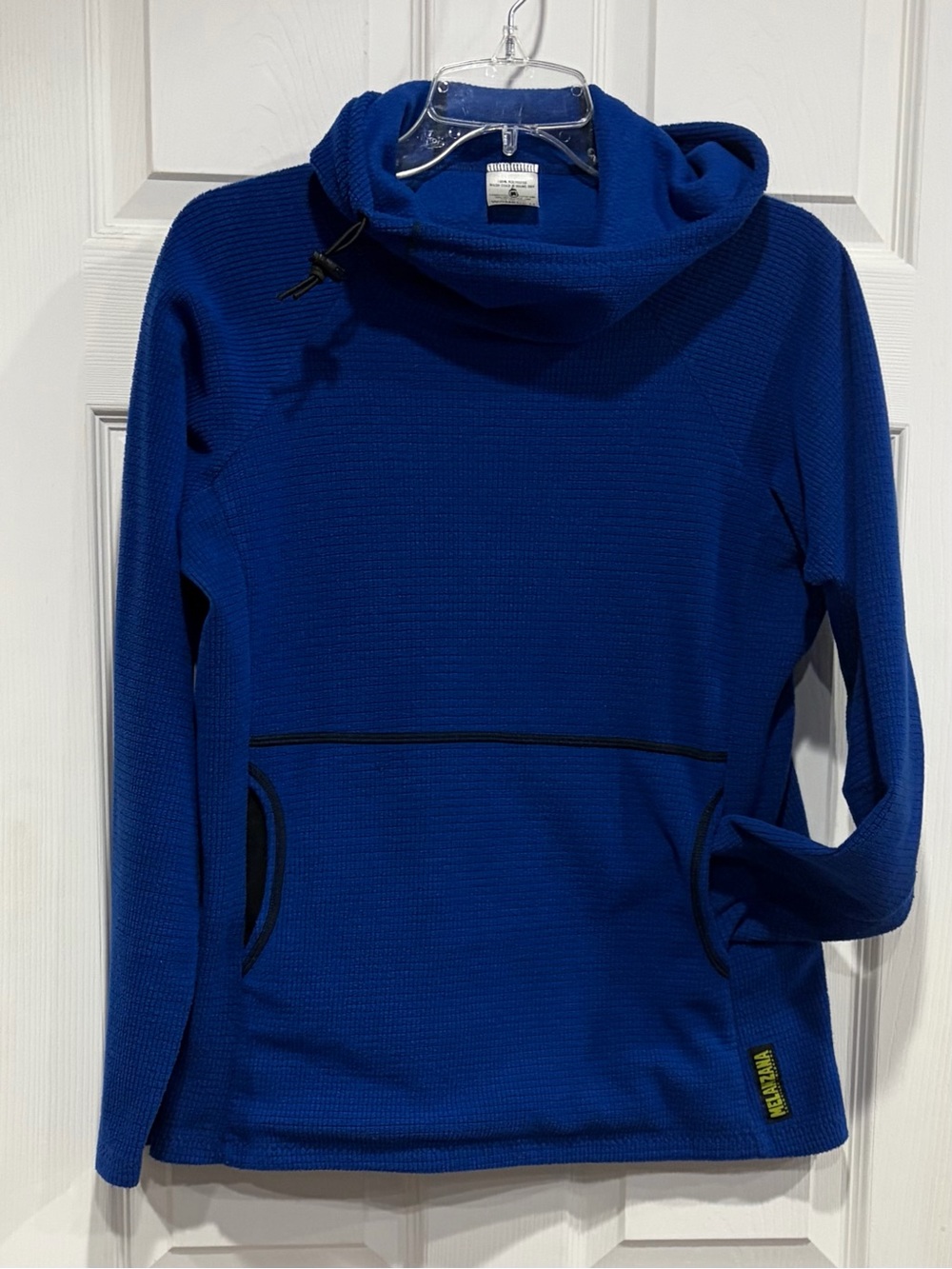 Melanzana Women’s Medium Micro Grid Hoodie Royal Blue Jacket GUC Microgrid